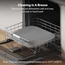 PETLIBRO Dog Food Mat, Safety Silicone Cat Food Mat for Feeder & Fountain, Waterproof Dog Bowl Mat, Raised Edge Spill Protection Floor, Cove Feeding Mat for AF005, AF103 Single Tray, 17.7"x12" (Grey)