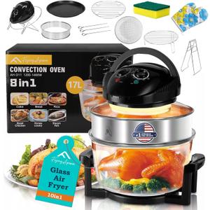 APSARAS USA Upgraded 10 in1 Glass Air Fryer Non Toxic,17 Quart Convection Oven Countertop Air Fryer Glass, Healthy Kitchen Bake,Grill,Steam Broil, & Roast -Includes Bowl,Broil Rack,Toasting Rack APSARAS USA Upgraded 10 in1 Glass Air Fryer Non Toxic,17 Quart Convection Oven Countertop Air Fryer Glass, Healthy Kitchen Bake,Grill,Steam Broil, & Roast -Includes Bowl,Broil Rack,Toasting Rack