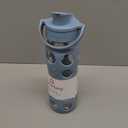 Lifefactory 22-Ounce Glass Water Bottle with Active Flip Cap and Protective Silicone Sleeve, Denim