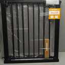 Mumeasy 29.7-57" Extra Wide Baby Gate, Auto Close Large Dog Gate for Doorways, No Drilling Pressure Mounted Pet Safety Gate for Stairs, Easy Walk Through Child Gate for Hallways, House, Indoor, Black