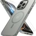 Miracase Magnetic Series for iPhone 16 Pro Max Case [Compatible with MagSafe] [with 2X Screen Protectors] Military-Grade Protection, Anti-Fingerprint, Slim Phone Case for 16 Pro Max 6.9 inch - Gray