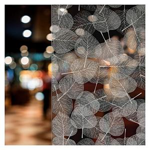 BDF 4WHLV Decorative Window Film White Leaves - 24in X 7ft