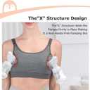 Momcozy Pumping Bra Hands Free, Pumping and Nursing Bra in One Holding Breast Pump for Spectra, Lansinoh, Medela, Black,grey-2pk, Medium
