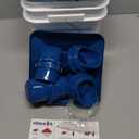 Chicken Feeder No Waste 20 lb with 4 Ports, Rain Proof Gravity Feed Chick Feeders Bucket (Blue)