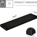 QEEIG Floating Shelves for Wall 35.4" Long - Wall Mounted Shelf Bathroom Kitchen Living Room Bedroom Farmhouse Home Decor Display Bookshelf Large 35.4 x 9.3 inch Set of 2, Black (008-90B)
