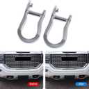 Front Recovery Tow Hooks Replacement for 2007-2019 Chevy Silverado GMC Sierra 1500 in Chrome Replace 84072462