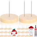 24 Pcs Crochet Doll Stand Wooden Knitted Display Single Double Steel Needle Doll Holder Felting Animal Toy Wooden Base Support Action Figure Stand(1.77 Inch)