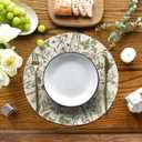 Artoid Mode Antique Herbs Wild Flowers Spring Round Placemats Set of 6, 14 Inch Summer Round Table Mats for Dining Decoration