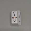 JcBlaon Outlet Extender Surge Protector - 6 Outlet Splitter with 4 USB Ports (2 USB C), Multiple Plug Expander Wall Charger, 3 Sided Multi Plug Wall Adapter Power Strip for Home Office Kitchen Travel (White)