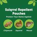 AUDQQM Squirrel Repellent, Outdoor Chipmunk Repellent, Keep Squirrels Away from Garden, Yard and Potted Plants, Chipmunk Deterrent Indoor, Squirrel Deterrent for Attic, Family & Pet Safe, 8 Pouches (EXP 01/01/36)