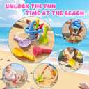 YUTONG Beach Toys for Kids, 5Pcs Sand Spilling Funnel,Set with Shovel Rake Siftersand Spoon,Outdoor Sandbox Toys for Toddlers Age 3+, Pool, Backyard and Summer Beach Activitie