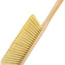 Wooden Dust Brush, 14 Inch Bench Brush Horse Hair Brush Hand Broom Counter Duster, Soft Bristle Dust Brush Whisk Broom Upholstery Cleaning Tool for Car Home Workshop (Yellow)