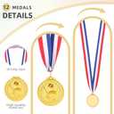 5 x Abaokai 12 Pieces Gold Award Baseball Medals for Kids Sports Games, Party Favors, 2 Inches