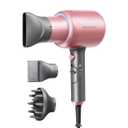 Wavytalk Hair Dryer, Blown Away Ionic Hair Dryer for Curly Hair with Diffuser, 1875W Fast Drying Blow Dryer with Ceramic Technology, 3 Attachments for All Hair Types, Light and Quiet, Rose Gold (Cyber Rose Pink (Comb+Diffuser+Nozzle))