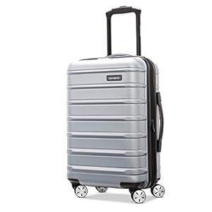 Samsonite Omni 2 Global Carry-On Spinner Luggage - Compact Size For International Travel - Airline-Approved - Features Expandable Polycarbonate Shell, 360° Wheels, USB Power Hub - Silver