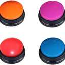 Artist Unknown 4 Color Voice Recording Button, Dog Buttons for Communication Pet Training Buzzer, 30 Second Record & Playback, Funny Gift for Study Office Home - 4 Color Packs