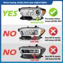 Headlights Assembly with Bulbs for 2016-2023 Toyota Tacoma (Does NOT fit models with factory LED DRL; factory halogen models ONLY) Headlamp Replacement Driver & Passenger Side