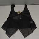 Women Halter Top Y2k Flowy Sheer Mesh Split Hem Backless Going Out Tops Festival Clubwear (Black, S)