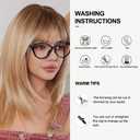 Ombre Blonde Wigs for Women Medium Length Long Straight Wig with Bangs Synthetic Hair Heat Resistant Wigs for Everyday Party Cosplay Wear