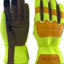 ZLUXURQ Gardening Gloves for Women and Men, Work Gloves for Yard Work (Small-8.38'', Fluorescent Green(touchscreen))