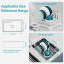 Dish Drying Rack Kitchen - Dish Racks for Kitchen Counter Space-Saving, Dish Drainer with Automatic Drain and Adjustable Spout, Dishwasher Rack with Cutlery Holder, Easy to Install, White (1 Tier - White)