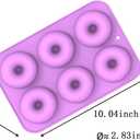 2 x Silicone Donut Mold, Non-Stick Food Grade Baking Pan for Doughnut Making, Purple