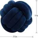 Knot Pillow Ball Round Cushion Pillows, Children Room Decoration Plush Toys Calming Stress Relief Toy (Dark Blue,11in/28cm)