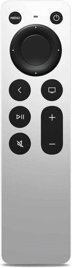 Universal Replacement for Apple TV Remote, for Apple TV 4K/HD/Gen 1 2 3 (NOT Siri & Voice Control) (silver)