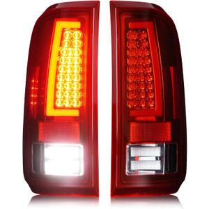 LED Tail Lights for Ford F250 F350 F450 F550 Super Duty 2008-2016,only fit Fleetside Bed Model, Rear Taillight Assembly, Chrome Housing Red Lens