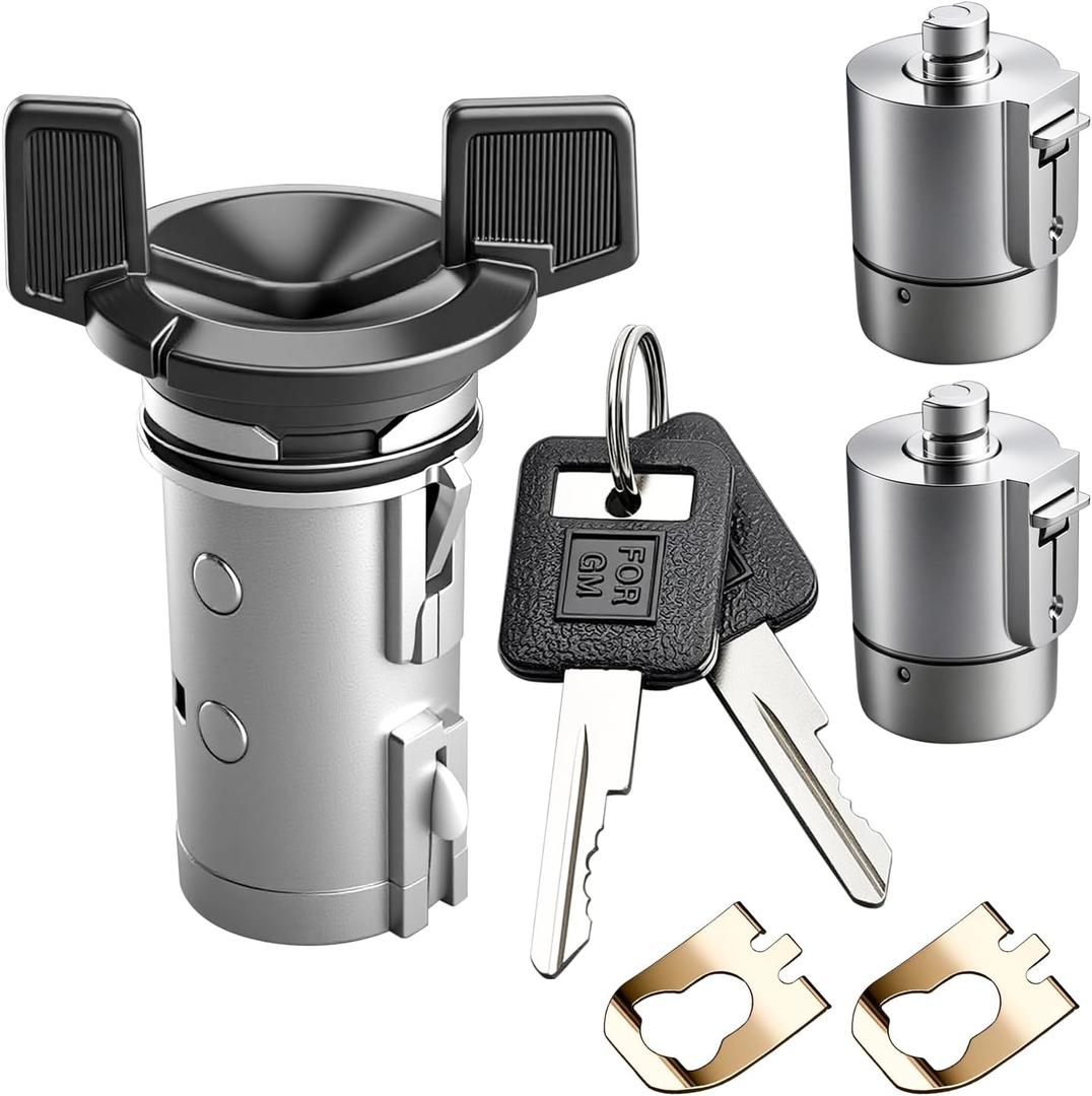Ignition Switch & Door Lock Cylinders with Keys fit for 1982-2002 Chevy, for 1982-2000 GMC, for 1985-1991 Buick, for 1985-1987 Cadillac, Replace OE 924-791 12300443 D1414B 701400 LC1430 LC1428