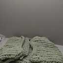Amlie Home Chunky Knit Throw Blanket for Couch, Soft Chenille Crochet Blanket for Children, 40"x50", Sage Green