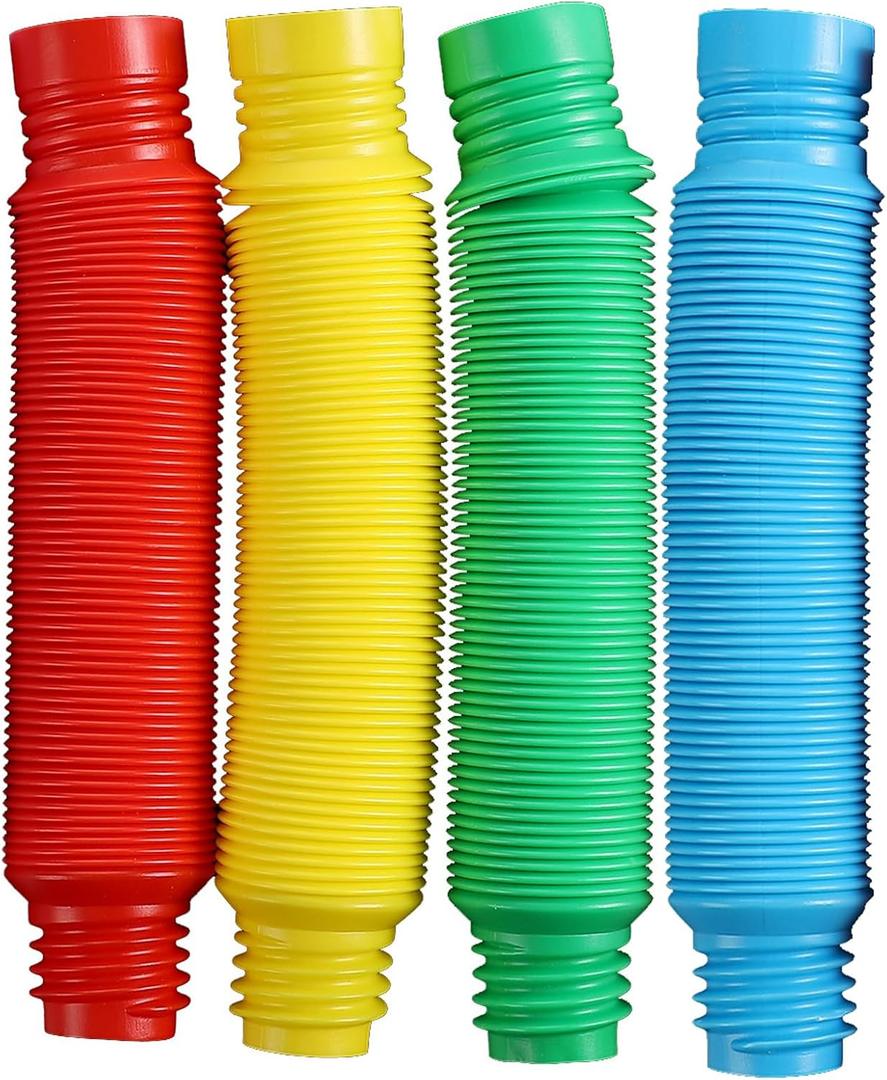 Pop Multi-Color XL Stretch Tubes Sensory Toy for Toddler Kids Learning Toys - Pack of4 