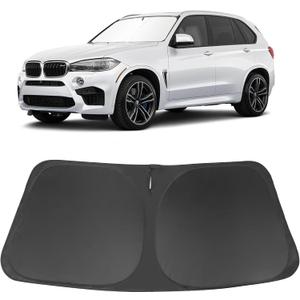 Windshield Sun Shade Custom Fit for 2014 2015 2016 2017 2018 BMW X5 Accessories Foldable Sunshade Sun Blocker Protect Car from Sun Rays & Heat Damage Keep Car Cooler