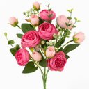 7pcs Artificial Flower Bundle – Realistic Pink Peony and Rose Bud Bouquet for Home Decor, Weddings, and Crafts