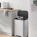 SONGMICS Kitchen Trash Can, 13-Gallon (50 L) Garbage Can with Lid, Stainless Steel, Soft Close and Stays Open, Inner Bucket, Wide Non-Slip Pedal, Metallic Silver ULTB547E01