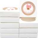 50pcs Individual Cookie Boxes with Window 4.3x4.3x1.2 Inches Small Soap Packaging Boxes Dessert Boxes Auto-Popup Gift Box Wedding Favor Boxes Small Gift Boxes for Single Cookie Pastry