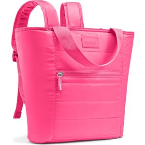 Fit & Fresh Carefree Cooler Collection  Insulated, Leakproof, Water-Resistant Tote & Mini Sling Bag for Summer Pool & Travel (18-Can, Hot Pink)