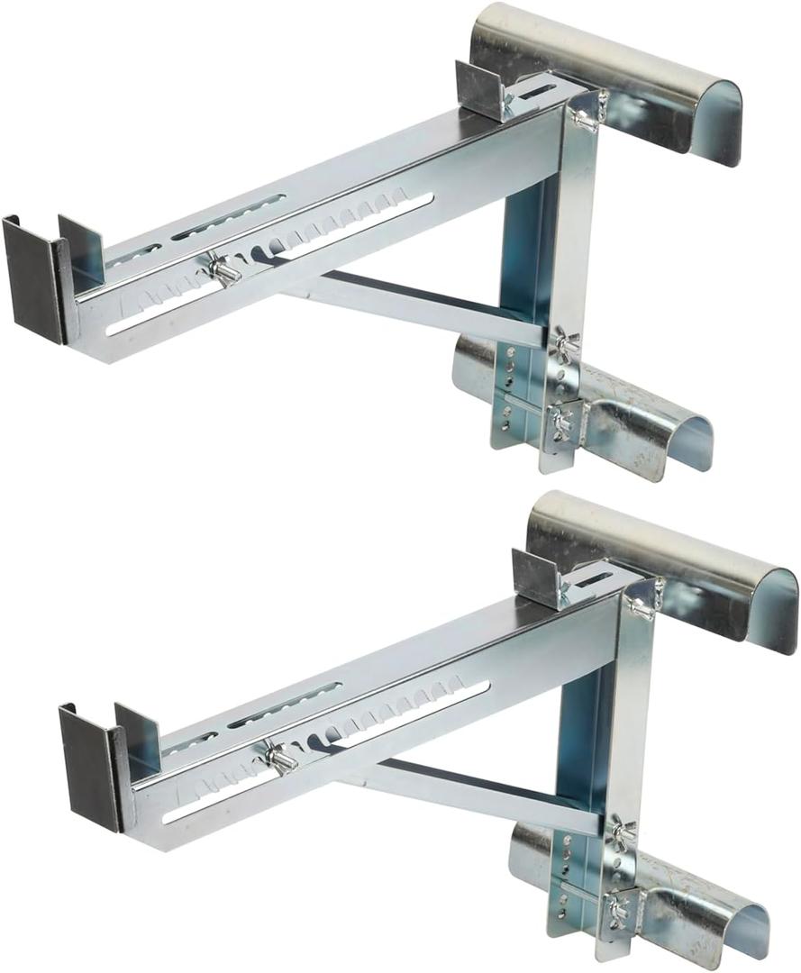 MYOYAY Short Body Ladder Jacks 1 Pair for Stages Up to 20 Inch Width, Silver
