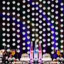 Sumind 8 Pack Disco Party Decorations Mini Disco Ball Garlands Silver Mirror Ball Hanging Banner Silver Streamer Curtains for Birthday Wedding Christmas Party Backdrop Supplies(1 Inch)