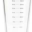 Rabbit 18 oz Glass Cocktail Shaker with Printed Measurements, Multi-Use Stainless Steel Topper with 1.5 oz Jigger Cap and Strainer, 3.94 x 3.54 x 9.06 IN