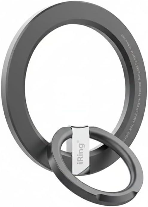 iRing Magnetic Phone Ring Holder for MagSafe, 360 Rotation Finger Grip Stand Compatible with iPhone 17/16/15/14/13/12  Strong Magnetic Grip, iRing M2 Black