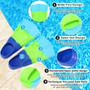 Fanwill Kids Swim Fins,Short Comfortable Flippers for Lap Swimming and Training for Children,Girls,Boys,Youth,Women(Blue/Green/SkyBlue XXXS)