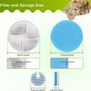 10 Set Cat Water Fountain Filters for 2L/67oz Round Stainless Steel Pet Water Fountain, ZEKIRY Pet Water Fountain Filters, Triple Filtration Replacement Filters(10 Filter, 10 Sponge, 10 8D Sponge)