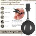 18 Pack 3.6oz Outdoor Curtain Weights Heavy Duty Flag Weights for Bottom Shower Curtains Weight with Clips Stainless Steel for Tablecloth Home Outside Patio to Stop Wind (Dark Gray)