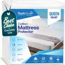 PlushDeluxe Queen Mattress Protector, Breathable Soft Terry Cotton Fitted Sheet Bed Cover with Deep Stretchable Pockets, 100% Waterproof, Noiseless, Hypoallergenic, Dust Mite Proof, 60"x80"x15"