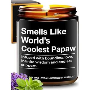 World's Coolest Papaw Candle, Unique Pawpaw Gifts from Grandchildren, Best Pawpaw Gifts from Granddaughter & Grandson, Perfect Presents for Papaw from Grandkids, for Birthday, Christmas, Father's Day