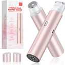 Bikini Trimmer for Women, Dual Head Face Shaver Body Hair Trimmmer, IPX7 Waterproof Womens Electric Razor for Legs, Rose Gold