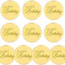 Happy Birthday Cupcake Toppers, 10 Pcs Gold Happy Birthday Cake Topper 5cm Round Cupcake Cake Toppers for Cakes Decoration