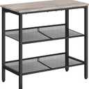 HOOBRO Side Table, 3-Tier Narrow End Table, Nightstand with 2 Flat or Slant Adjustable Shelves for Small Spaces, Hallway, Living Room, Bedroom, Sturdy, Easy Assembly, Greige and Black BG23BZ01G1, 11.8"D x 23.6"W x 23.6"H