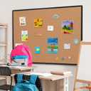 Extra Large Cork Bulletin Board 60" X 36", Black Aluminum Framed 5'x3' Corkboard for Wall, Wall Mounted Notice Pin Board with 18 Push Pins for School, Home & Office